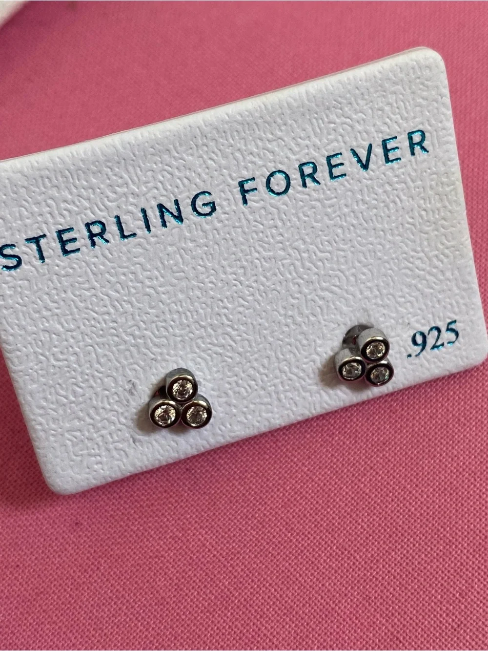 Never-Worn Dainty Sterling Silver Bezel Stud Earrings from Sterling Forever